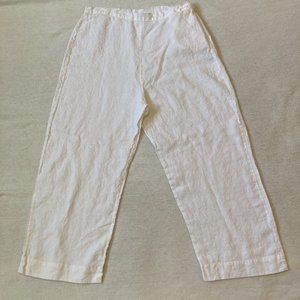 Bryn Walker 100% Wide Leg Linen Pants Side Button Lagenlook Size L